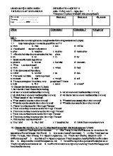 Đề kiểm tra học kỳ II môn Tiếng Anh 7 - Đề 1 - Năm học 2014-2015 - Phòng GD & ĐT Hoài Nhơn